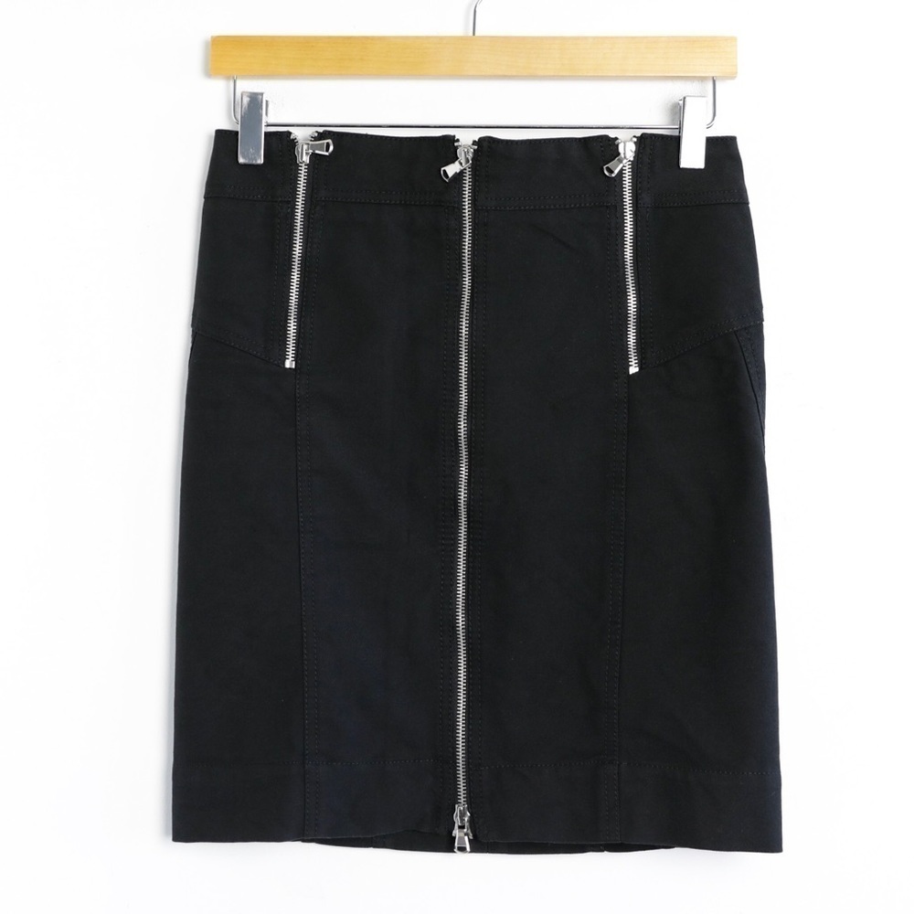 Marc Jacobs zippers black mini skirt Wednesday Addams gothic punk 0 XS pencil